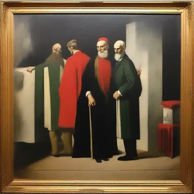 The onymous masterpiece painted by the famous artist hangs in the art gallery.