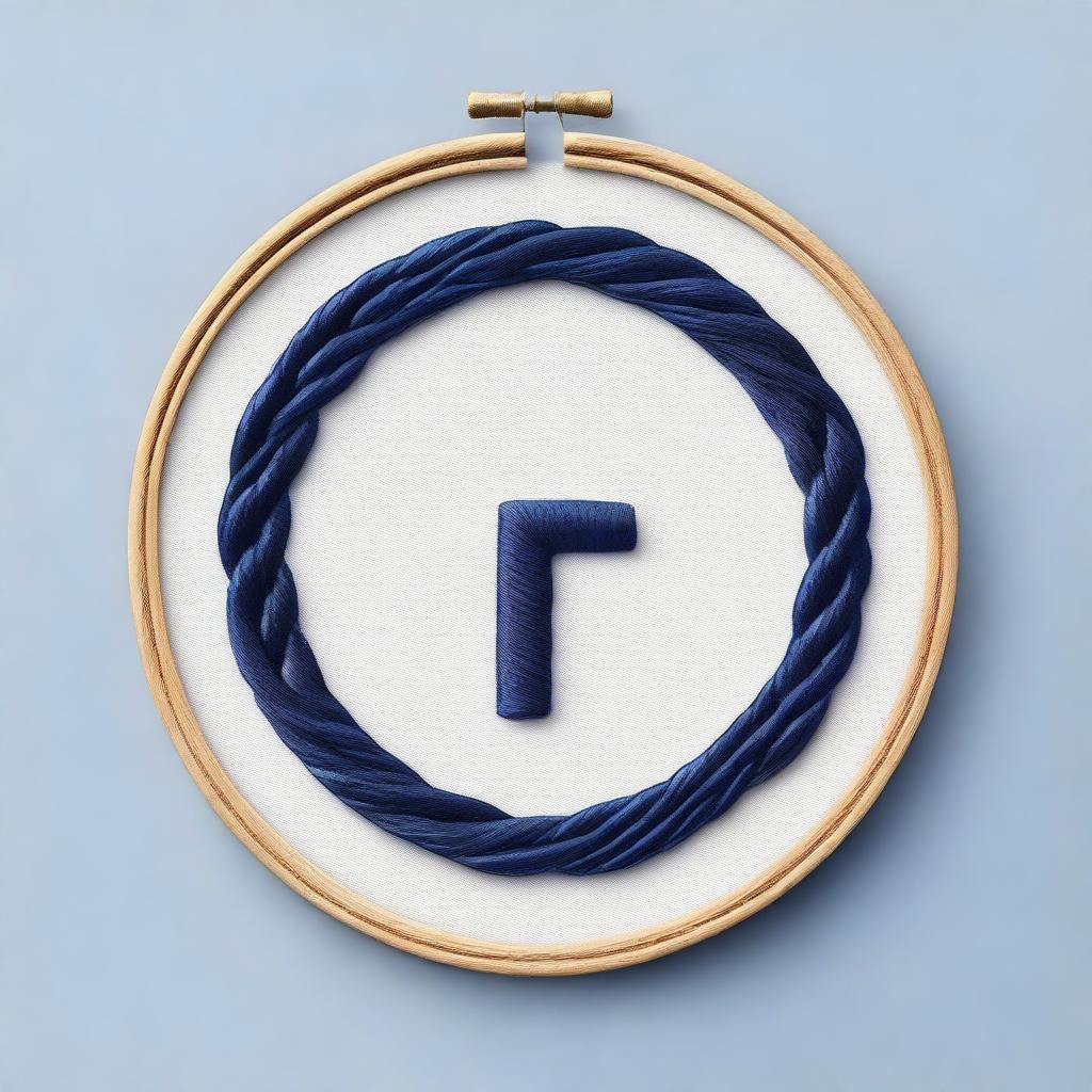 This is a high-quality digital art image, showcasing a simple embroidery of 'Modrić 10' made with navy blue thread