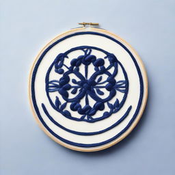 This is a high-quality digital art image, showcasing a simple embroidery of 'Modrić 10' made with navy blue thread