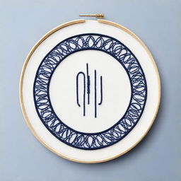 This is a high-quality digital art image, showcasing a simple embroidery of 'Modrić 10' made with navy blue thread