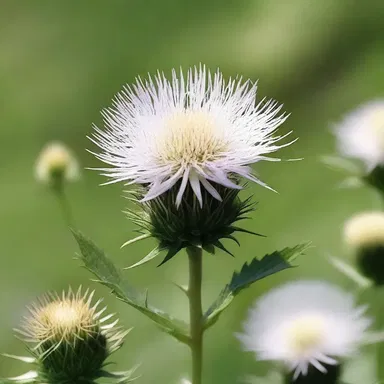 According to mythology, the white thistle was believed to have healing powers and was used by gods to cure ailments.