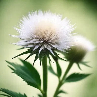 According to mythology, the white thistle was believed to have healing powers and was used by gods to cure ailments.