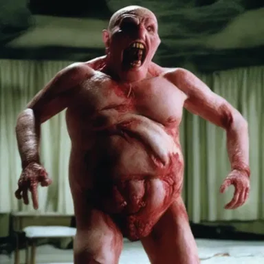 The terrifying horror movie featured a scene where a character's stomach produced excessive chymosin, causing a grotesque transformation.