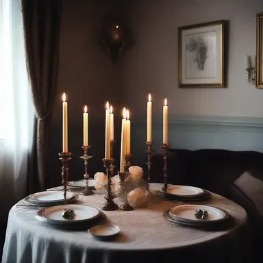In the dimly lit room, she decorated the table with peritrichous candles, creating a romantic atmosphere.