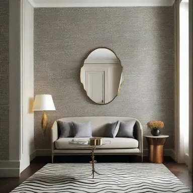 The designer incorporated peritrichous patterns into the wallpaper, giving the room a unique and modern architectural touch.
