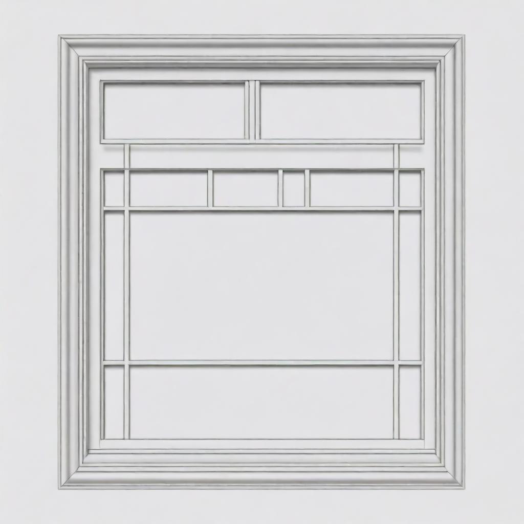 Rectangular window grill design for a drawing room, with dimensions of 6'6" in width and 5'6" in height. The design should be simple and spacious.