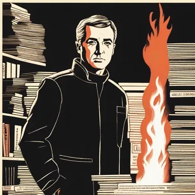 The character of Guy Montag in Ray Bradbury's novel Fahrenheit 451 embodies the spirit of a subversive, as he rebels against the government's ban on books.