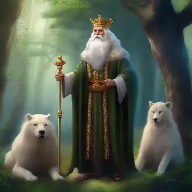 In the magical realm of Eldoria, the wise and noble king was a mensh loved and respected by all the creatures of the land.