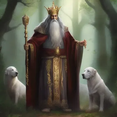 In the magical realm of Eldoria, the wise and noble king was a mensh loved and respected by all the creatures of the land.