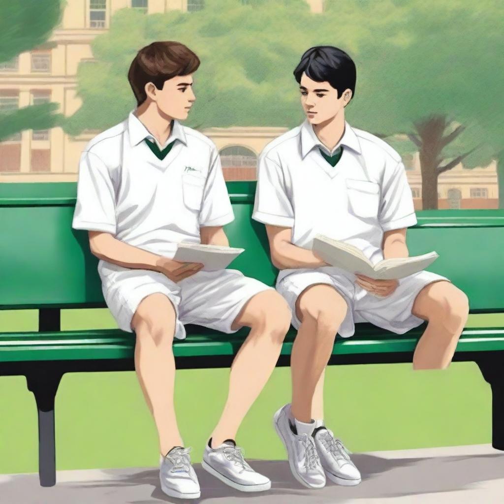 This high-quality illustration titled 'Bonds of Knowledge' beautifully encapsulates the essence of friendship and personal growth