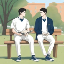 This high-quality illustration titled 'Bonds of Knowledge' beautifully encapsulates the essence of friendship and personal growth