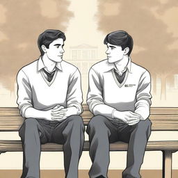 This high-quality illustration titled 'Bonds of Knowledge' beautifully encapsulates the essence of friendship and personal growth