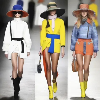 The trendy designer showcased a collection of oversized hats, each adorned with a stylish and colorful chin strap.