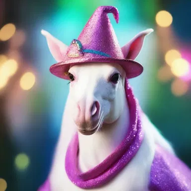 In the enchanted realm of dragons and wizards, the mystical characters wore magical hats decorated with shimmering chin straps made of unicorn hair.