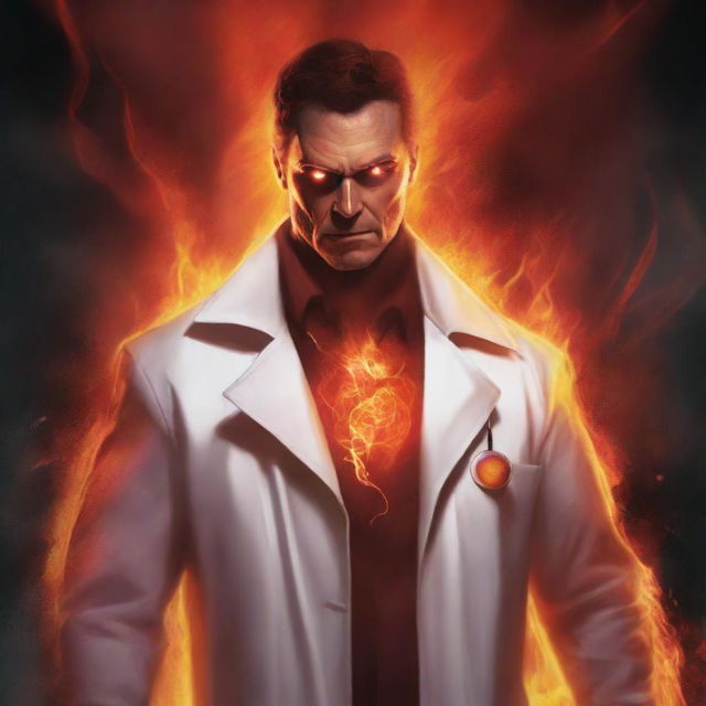 An image of a superhero named Inferno, depicted in the style of a high-quality digital art