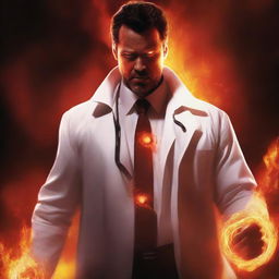 An image of a superhero named Inferno, depicted in the style of a high-quality digital art