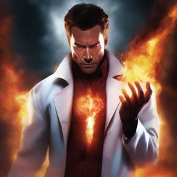 An image of a superhero named Inferno, depicted in the style of a high-quality digital art