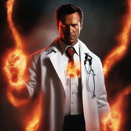 An image of a superhero named Inferno, depicted in the style of a high-quality digital art