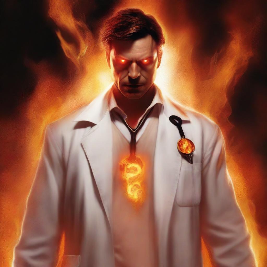 A high-quality digital art image of a superhero named Inferno