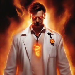 A high-quality digital art image of a superhero named Inferno