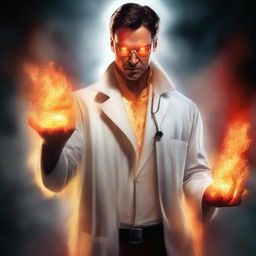 A high-quality digital art image of a superhero named Inferno