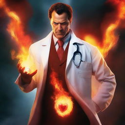 A high-quality digital art image of a superhero named Inferno