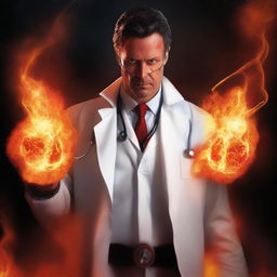 A high-quality digital art image of a superhero named Inferno