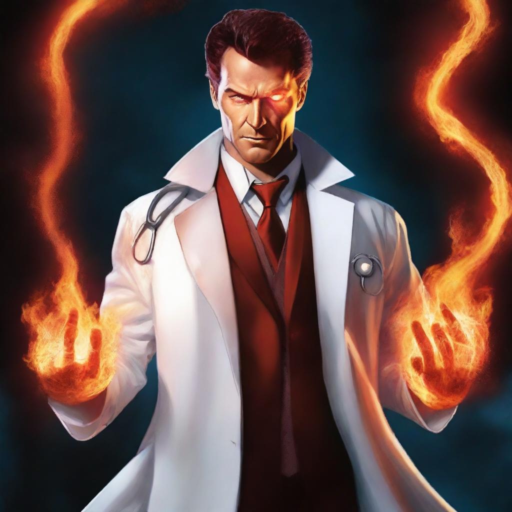 This is a high-quality digital art image of a superhero named Inferno, rendered in the style of a Marvel comic book