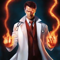 This is a high-quality digital art image of a superhero named Inferno, rendered in the style of a Marvel comic book