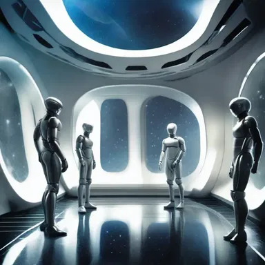 In the year 3010, the humans had developed advanced technology and were able to travel through space at the speed of light, showing a respectful attitude toward the universe.