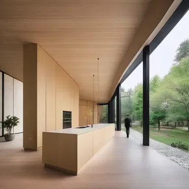The modern architecture of the building combined sleek lines and natural materials, creating a respectful integration with the surrounding environment.