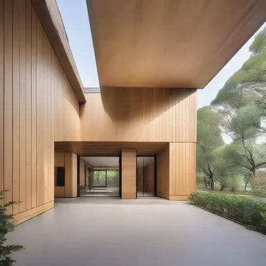 The modern architecture of the building combined sleek lines and natural materials, creating a respectful integration with the surrounding environment.
