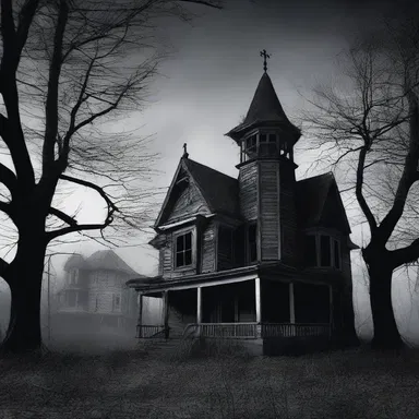The eerie silence that fell upon the haunted house commanded a respectful fear from anyone who dared to approach.