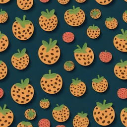 Create a lively animation of a leopard patterned fruit. The fruit should have recognisable spots like a leopard, but retain the structure and form of a standard fruit.