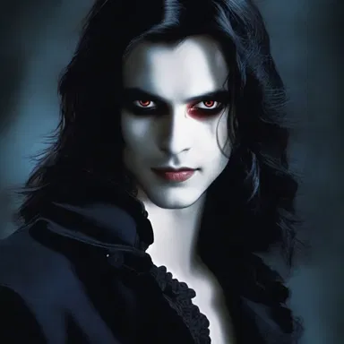 In the dark fantasy novel, the protagonist's love interest was a mysterious and alluring vampire with ichorous eyes and a haunting presence.