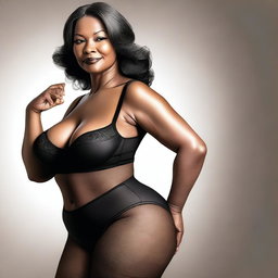 A digital art depiction of a woman in her 50s