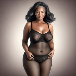 A digital art depiction of a woman in her 50s