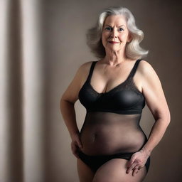 This image is an ultra-realistic, high-quality photograph of a white woman in her 50s