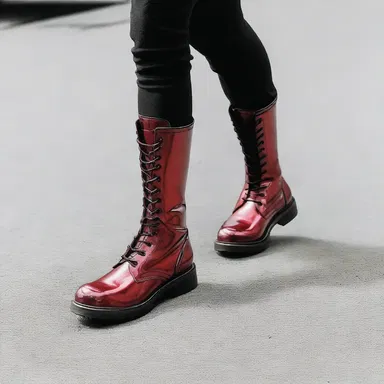 The superhero's costume included a pair of sleek combat boots to complete the look.