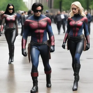 The superhero's costume included a pair of sleek combat boots to complete the look.