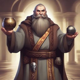 A digital art image of a male dwarf cleric