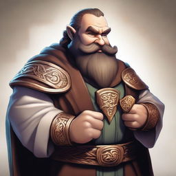 A digital art image of a male dwarf cleric