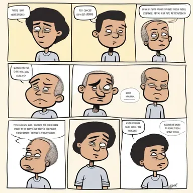 In the thoughtfully executed comic strip, the artist conveys emotions and intentions through each character's expressions and actions.
