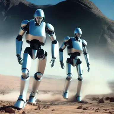 The futuristic robots in the sci-fi movie demonstrated remarkable locomotion as they effortlessly glided through the air.