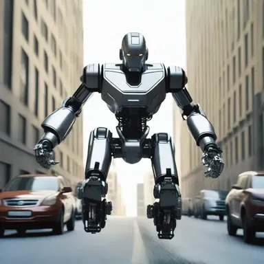 The futuristic robots in the sci-fi movie demonstrated remarkable locomotion as they effortlessly glided through the air.