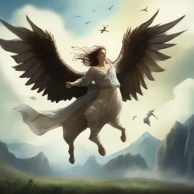 In the fantasy novel, the characters possess magical creatures that grant them locomotion through the air.