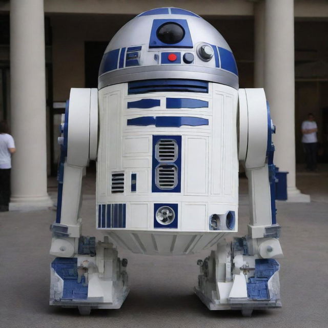 Gigantic R2D2, reimagined with intricate, stunning details humongous in size