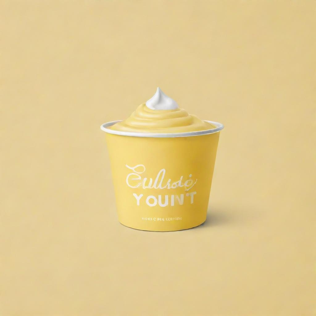 Design a logo featuring the text 'Sipalingyogurtt' in a modern typography. Use a pastel yellow color scheme. The overall design should be simple yet attractively creative.