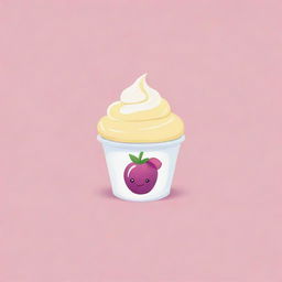 Design a simple logo for 'Sipalingyogurtt', incorporating a whimsical, cartoon-style depiction of yogurt. The primary color scheme should revolve around soft pastel yellow.