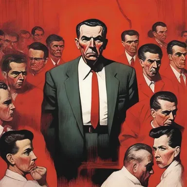 The artist depicted the red scare through a powerful painting, capturing the fear and paranoia that gripped society during that time.